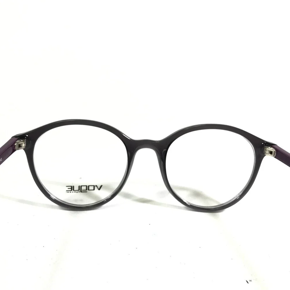 Vogue Eyeglasses Frames VO5052 1905 Dark Grey Purple Round Full Rim 49-19-140
